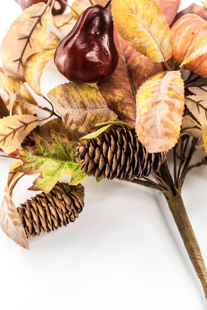 Artificial Mixed Pumpkin Pinecone Pomegranate Bush - 18" - Greenery MarketArtificial Flora65883