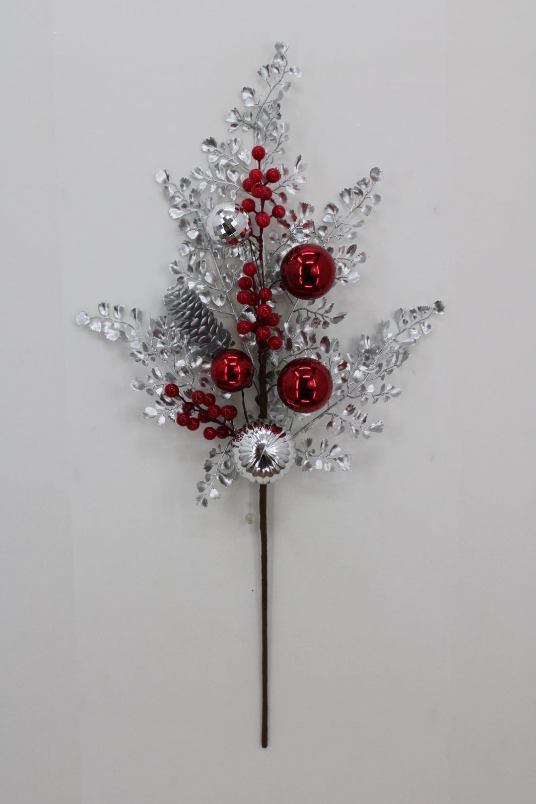 Artificial Mixed Silver Leaf Berry Ball Spray - 27" - Greenery MarketArtificial Flora65819
