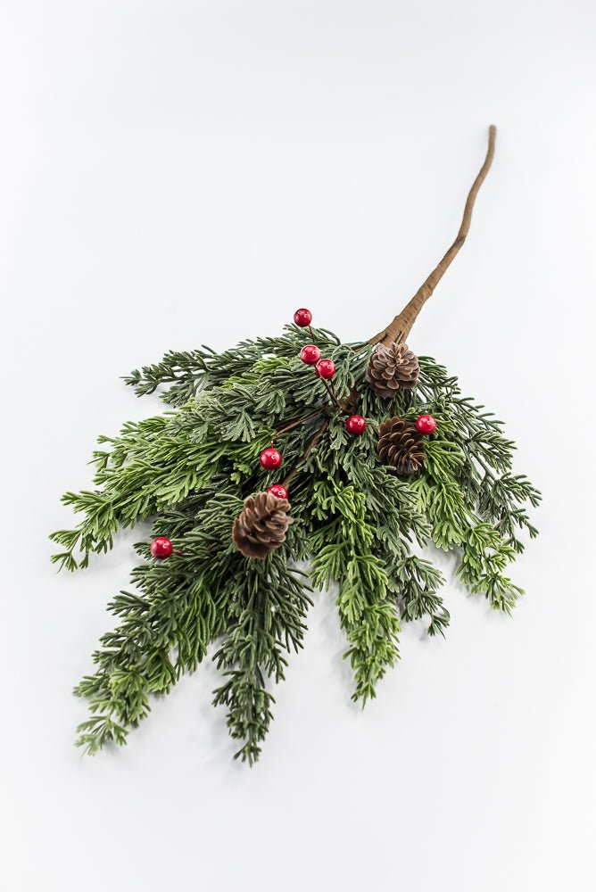 Artificial Mixed Soft Touch Pine Berry Spray - 26" - Greenery MarketArtificial Flora40533