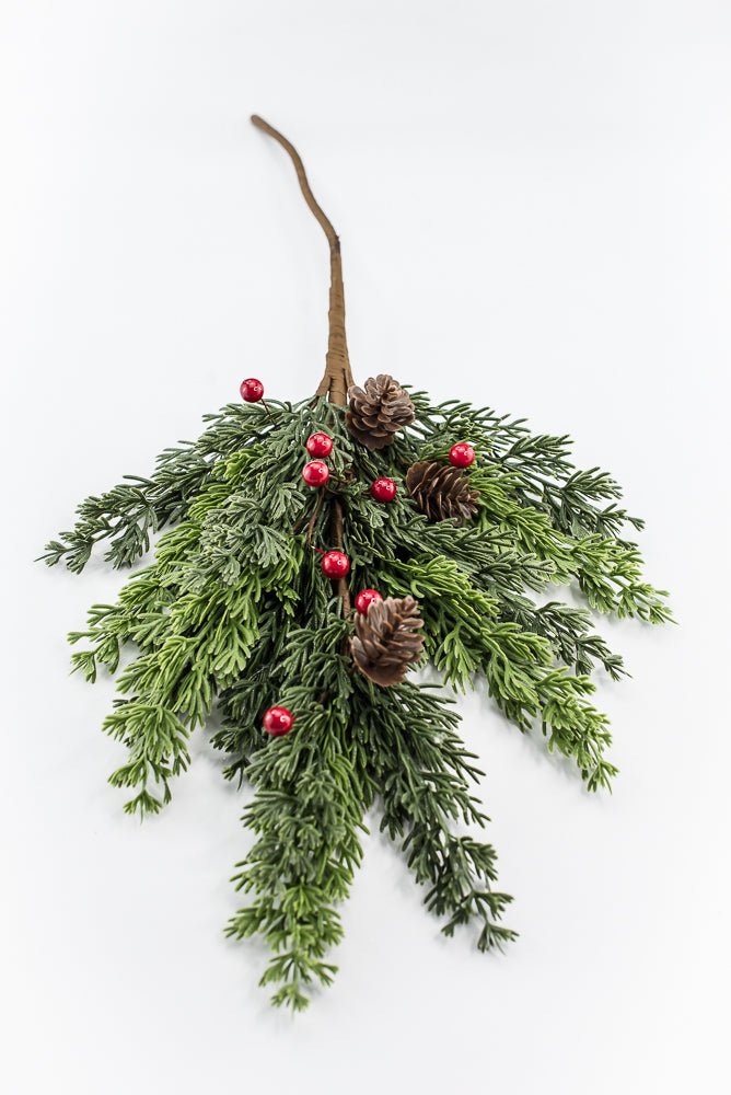 Artificial Mixed Soft Touch Pine Berry Spray - 26" - Greenery MarketArtificial Flora40533