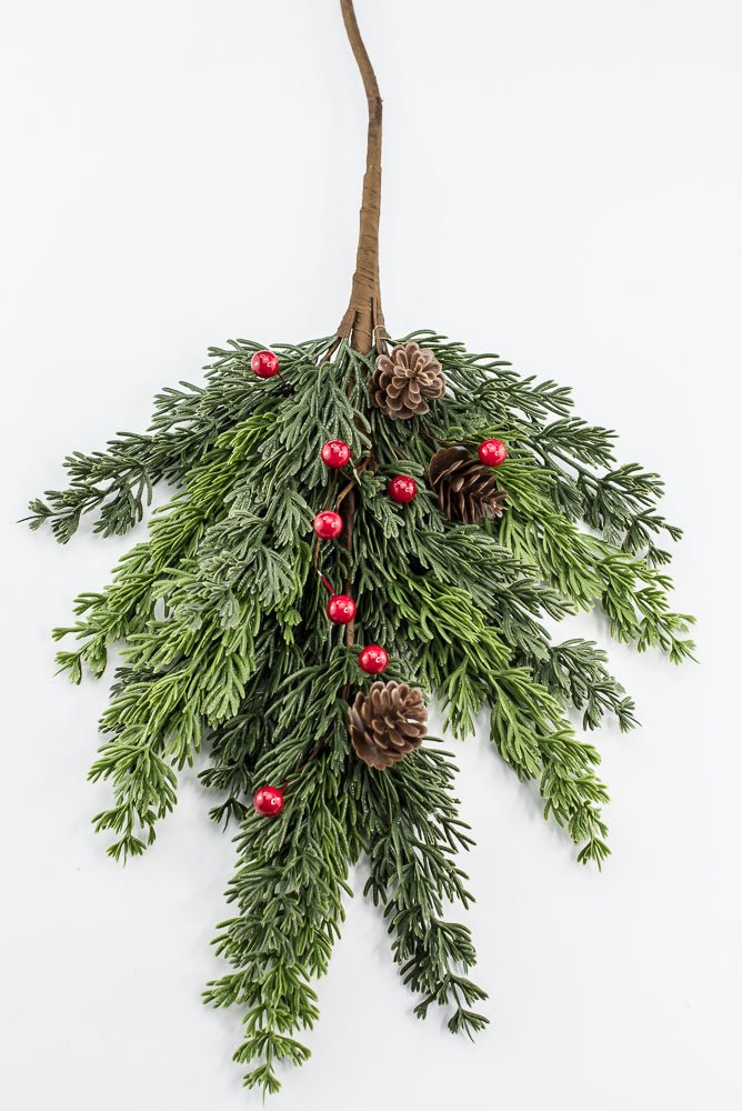 Artificial Mixed Soft Touch Pine Berry Spray - 26" - Greenery MarketArtificial Flora40533