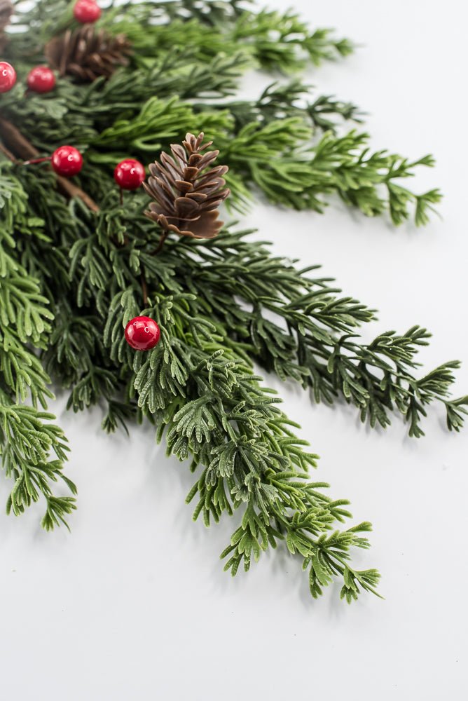 Artificial Mixed Soft Touch Pine Berry Spray - 26" - Greenery MarketArtificial Flora40533