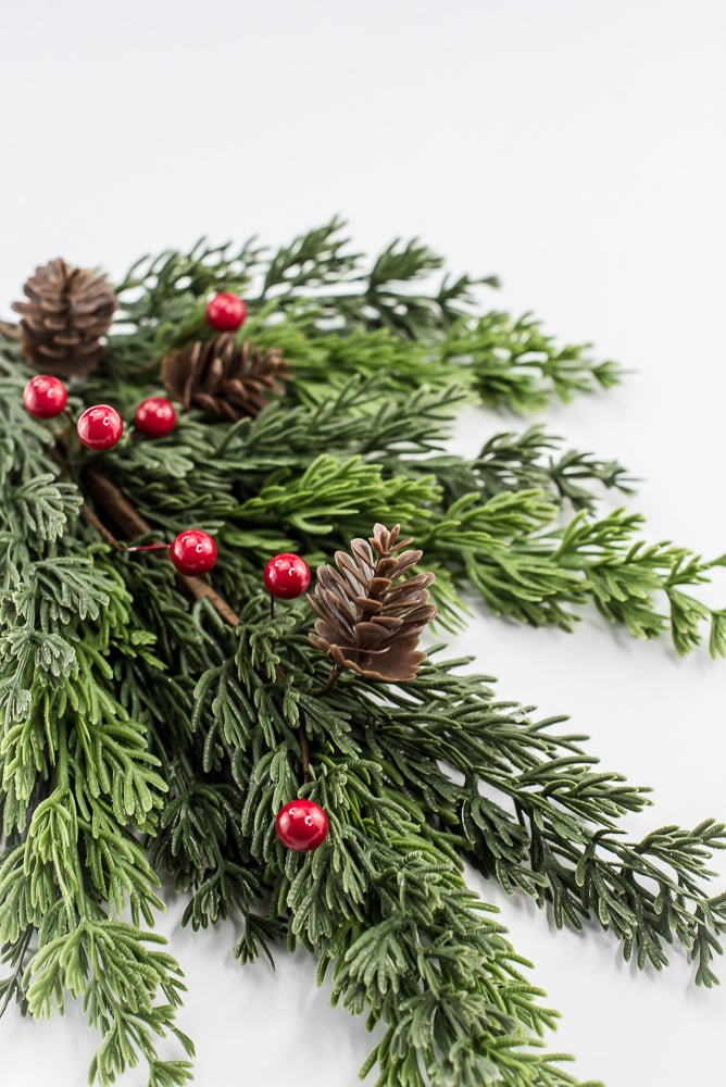 Artificial Mixed Soft Touch Pine Berry Spray - 26" - Greenery MarketArtificial Flora40533