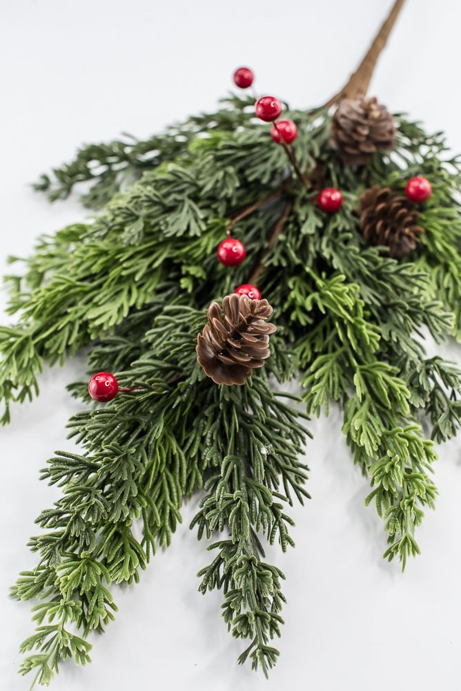 Artificial Mixed Soft Touch Pine Berry Spray - 26" - Greenery MarketArtificial Flora40533