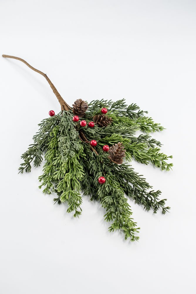 Artificial Mixed Soft Touch Pine Berry Spray - 26" - Greenery MarketArtificial Flora40533