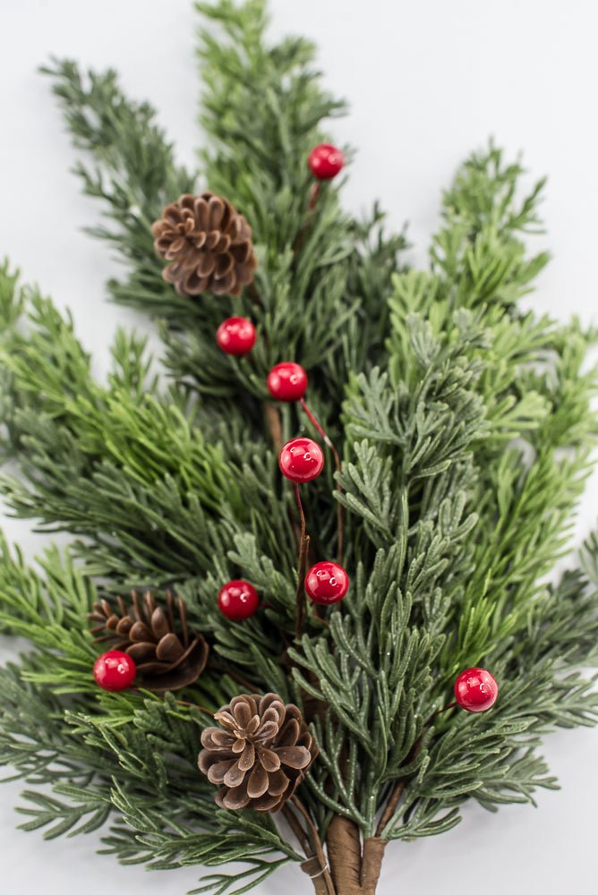 Artificial Mixed Soft Touch Pine Berry Spray - 26" - Greenery MarketArtificial Flora40533