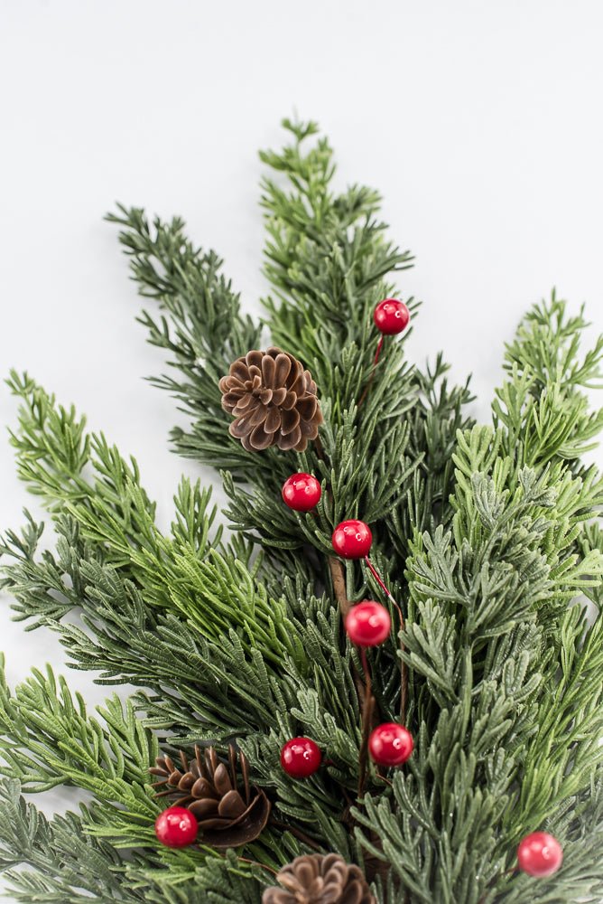 Artificial Mixed Soft Touch Pine Berry Spray - 26" - Greenery MarketArtificial Flora40533