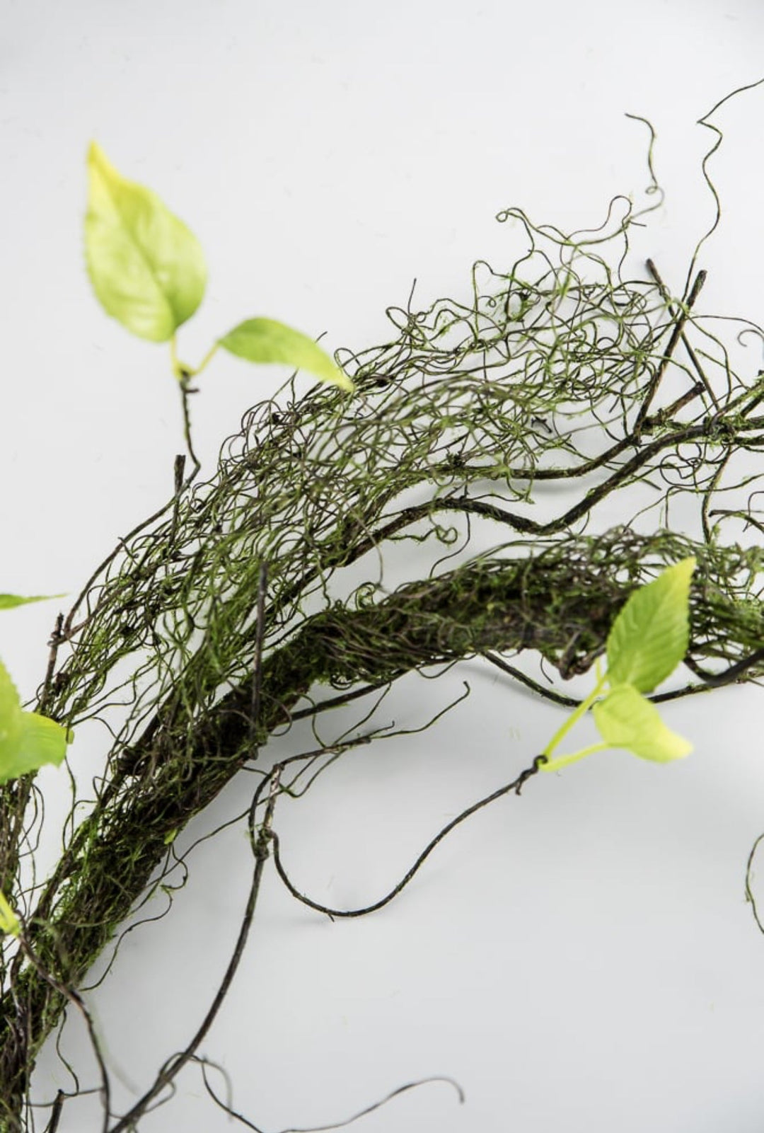 Artificial mossy twigs with leaves vine garland - over 4’ - Greenery Market27546