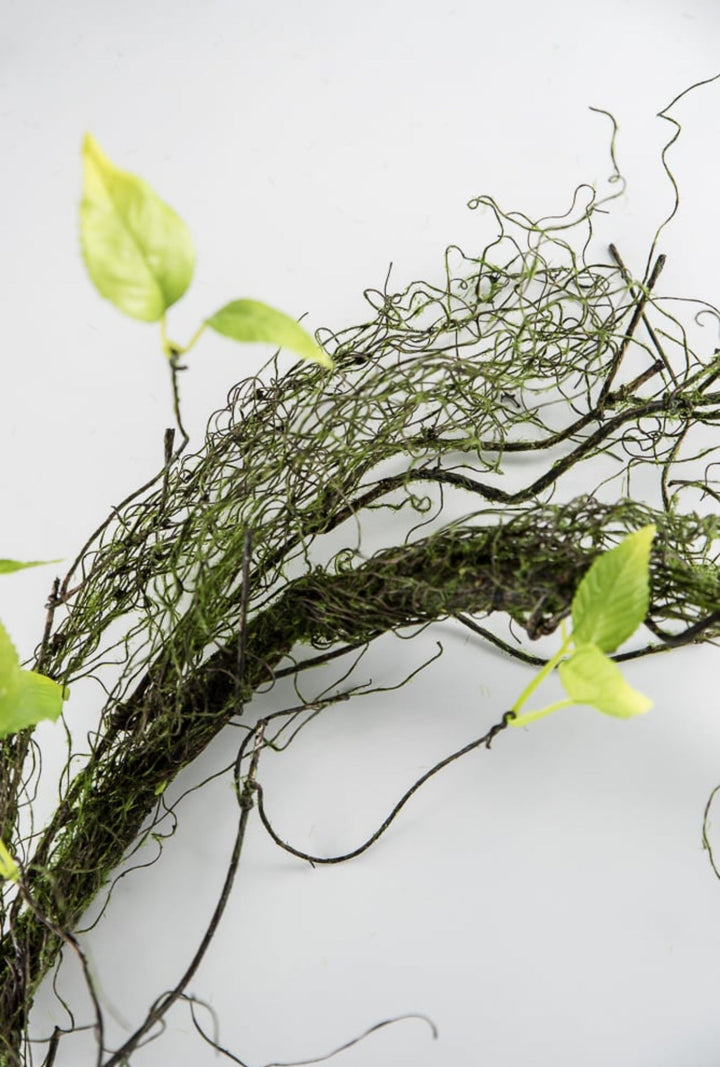 Artificial mossy twigs with leaves vine garland - over 4’ - Greenery Market27546