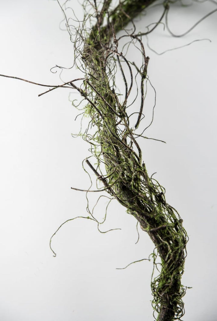 Artificial mossy twigs with leaves vine garland - over 4’ - Greenery Market27546