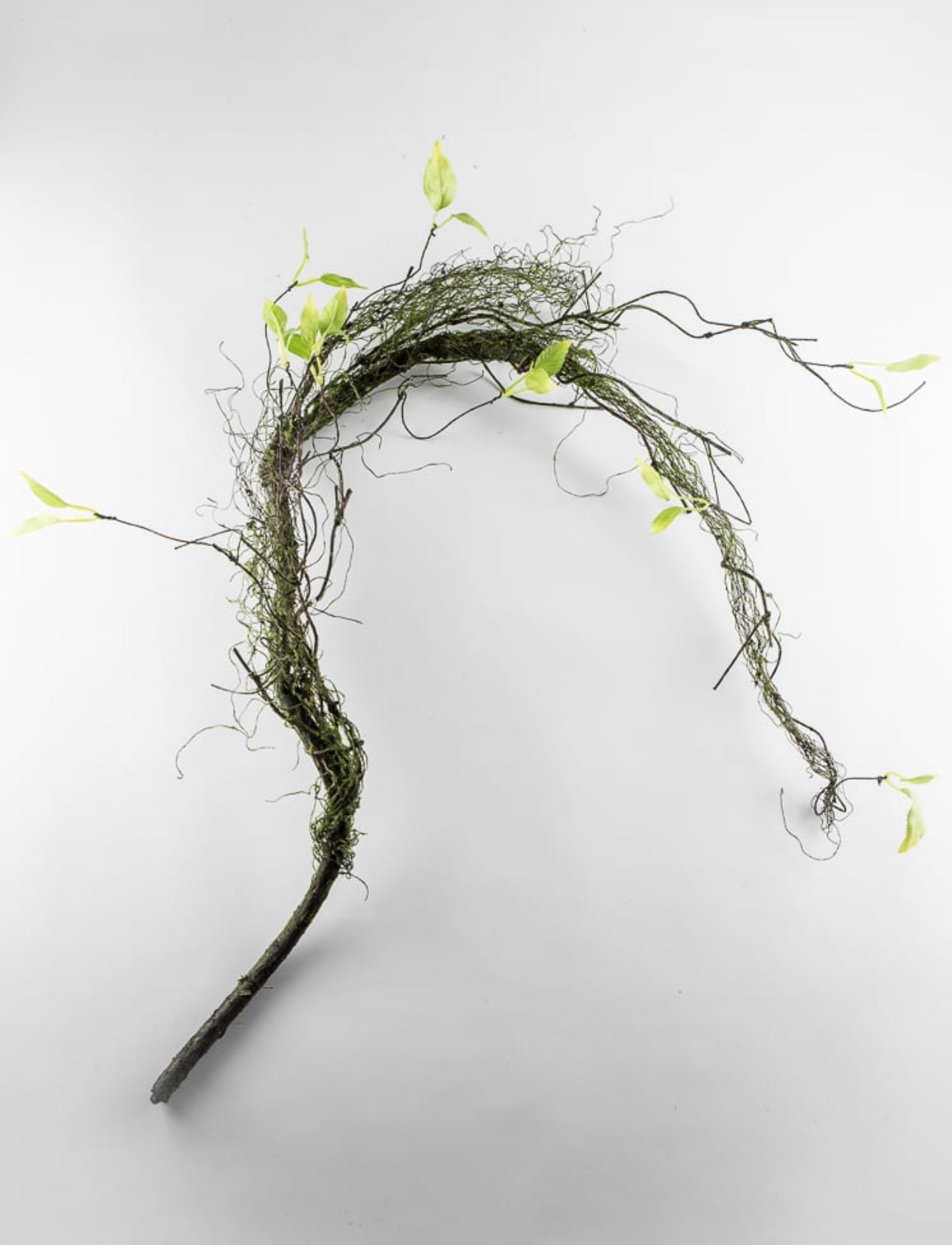 Artificial mossy twigs with leaves vine garland - over 4’ - Greenery Market27546