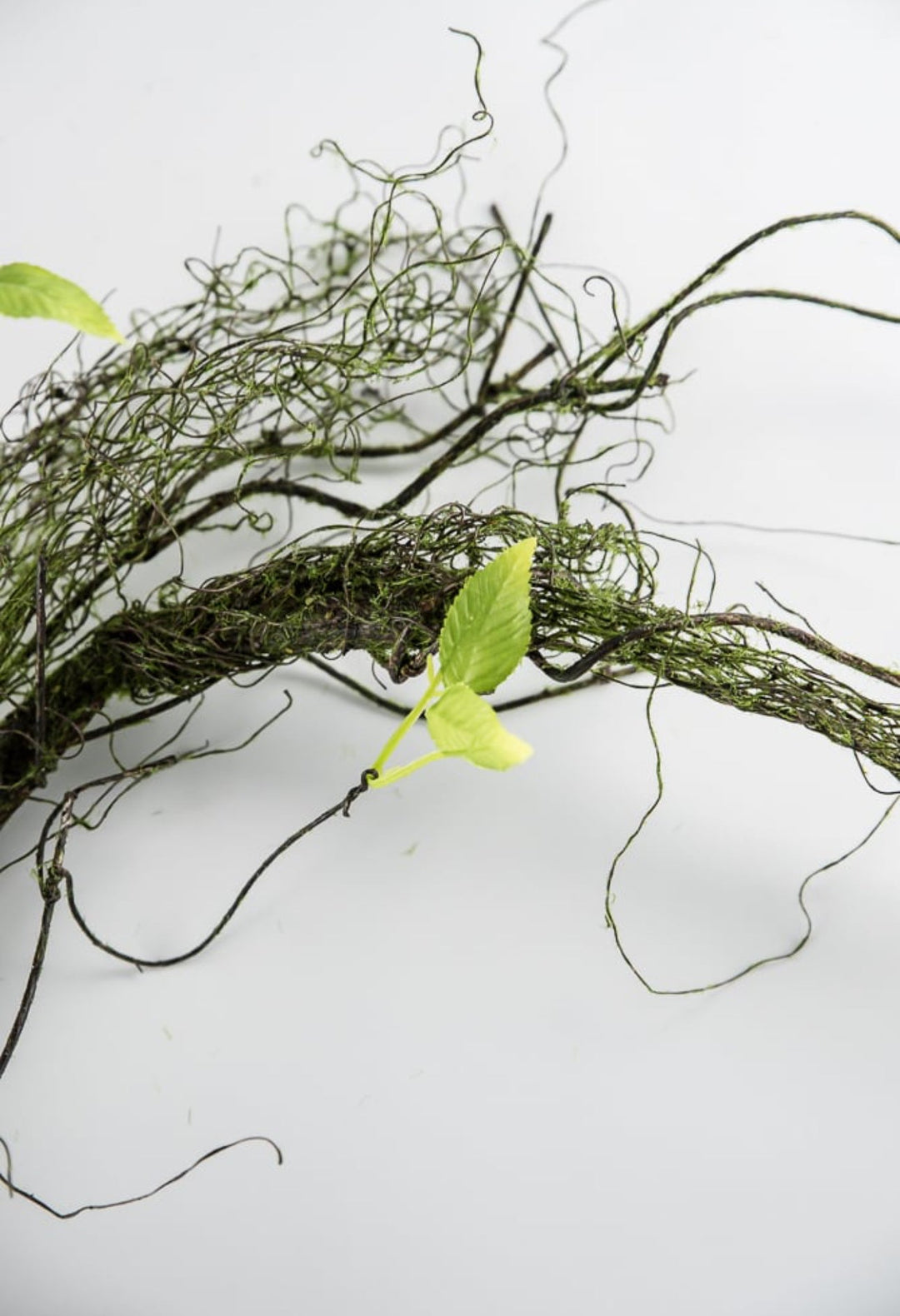 Artificial mossy twigs with leaves vine garland - over 4’ - Greenery Market27546