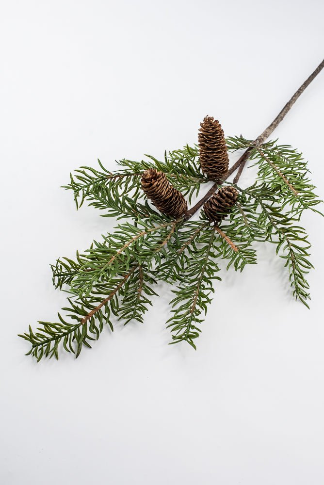 Artificial Mountain Noble Fir Spray With Cones - 29" - Greenery MarketX1542-G