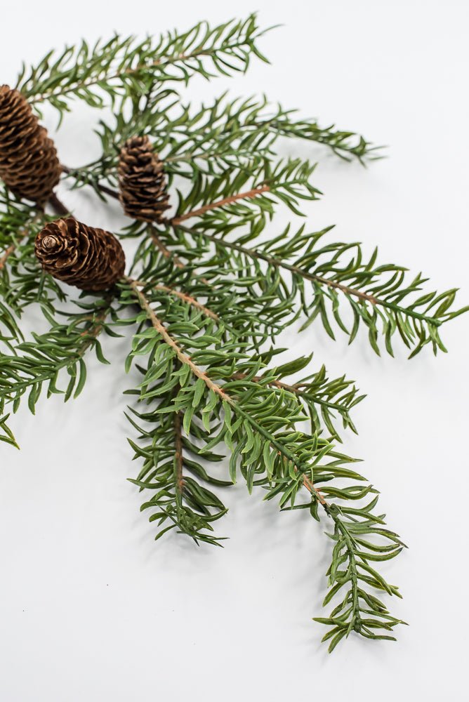Artificial Mountain Noble Fir Spray With Cones - 29" - Greenery MarketX1542-G