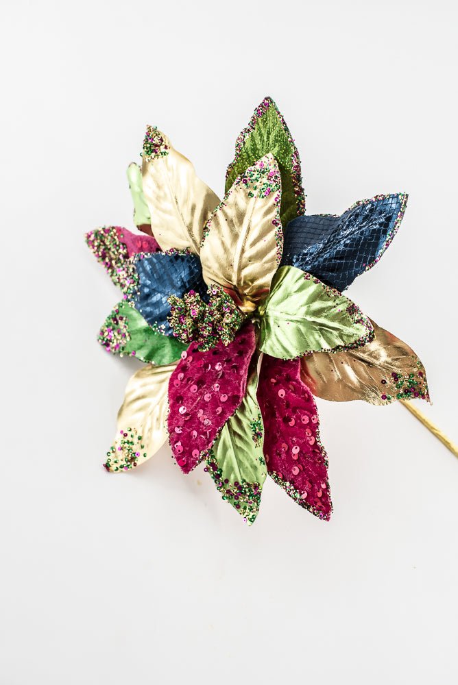 Artificial Multi Color Poinsettia Spray - 18" - Greenery MarketArtificial FloraXG1160