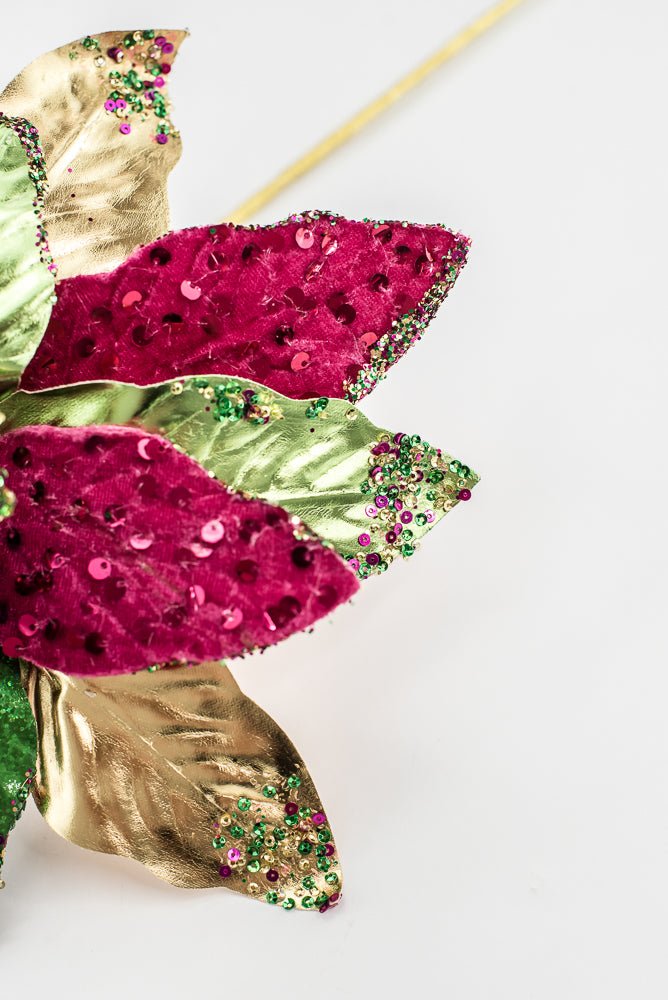 Artificial Multi Color Poinsettia Spray - 18" - Greenery MarketArtificial FloraXG1160