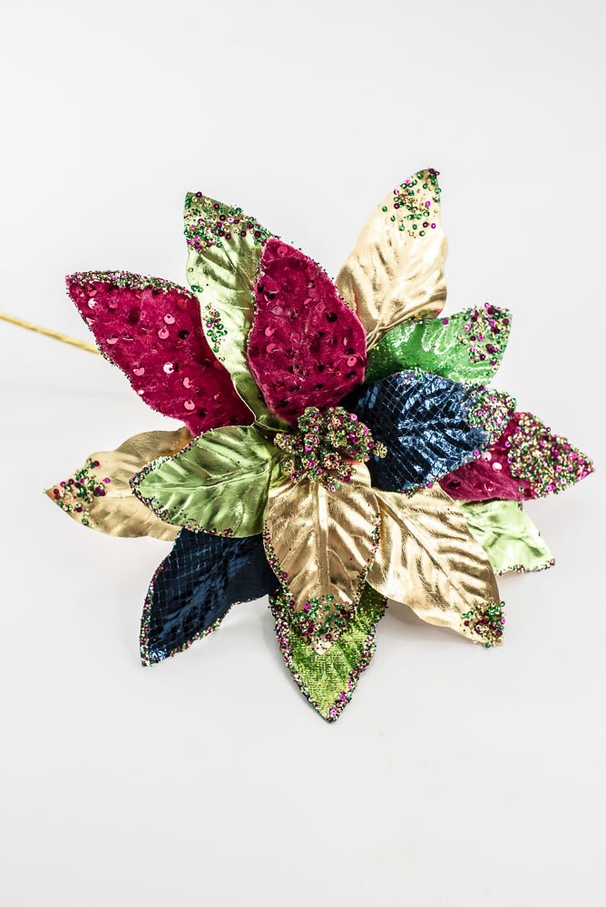 Artificial Multi Color Poinsettia Spray - 18" - Greenery MarketArtificial FloraXG1160