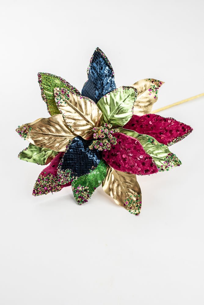 Artificial Multi Color Poinsettia Spray - 18" - Greenery MarketArtificial FloraXG1160