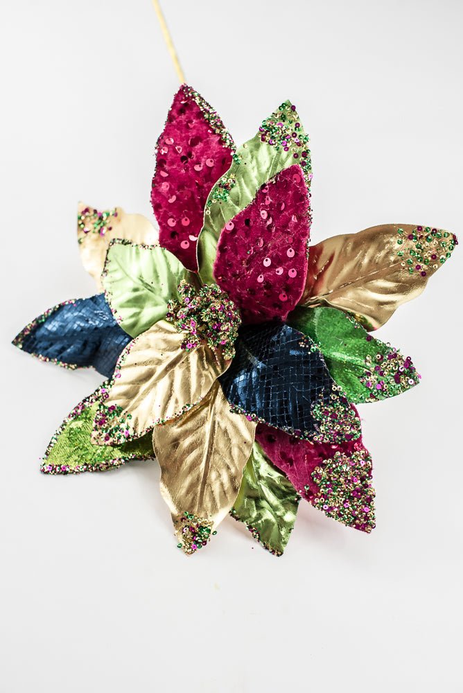 Artificial Multi Color Poinsettia Spray - 18" - Greenery MarketArtificial FloraXG1160