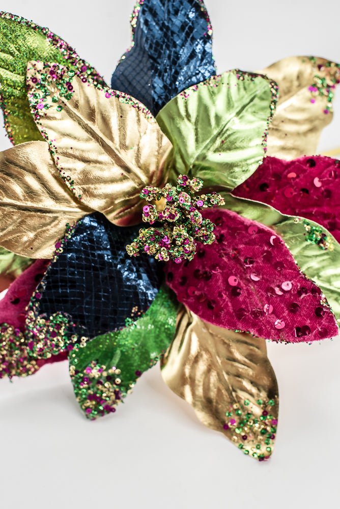 Artificial Multi Color Poinsettia Spray - 18" - Greenery MarketArtificial FloraXG1160