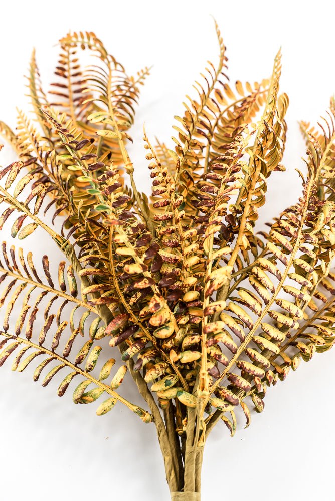 Artificial Mustard Plastic Fern Bush - 18" - Greenery MarketArtificial Flora65681-YEL