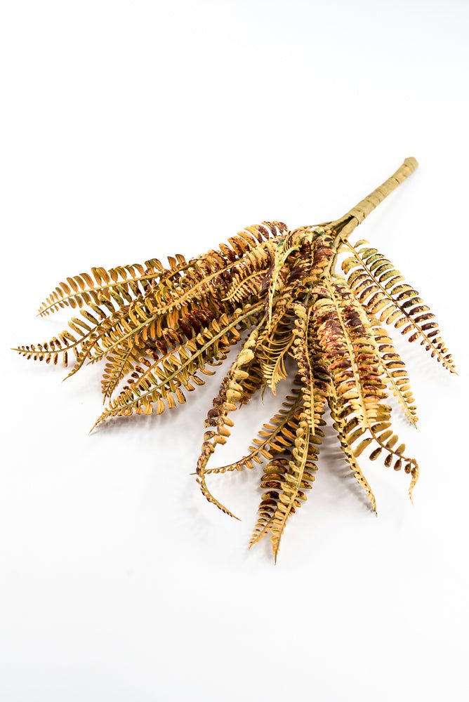 Artificial Mustard Plastic Fern Bush - 18" - Greenery MarketArtificial Flora65681-YEL