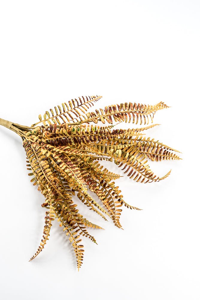 Artificial Mustard Plastic Fern Bush - 18" - Greenery MarketArtificial Flora65681-YEL