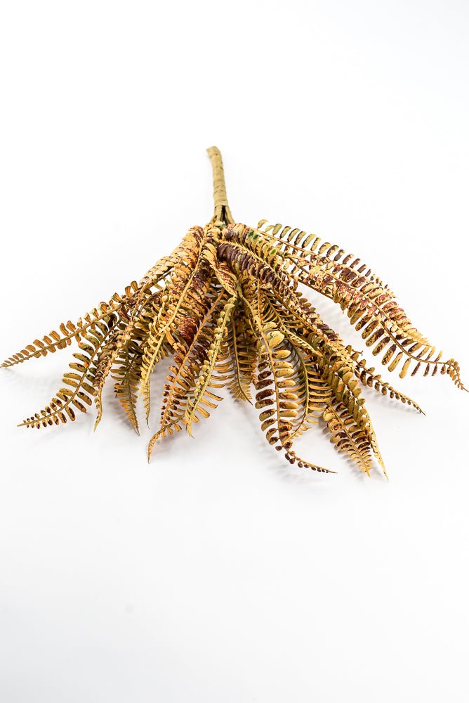 Artificial Mustard Plastic Fern Bush - 18" - Greenery MarketArtificial Flora65681-YEL