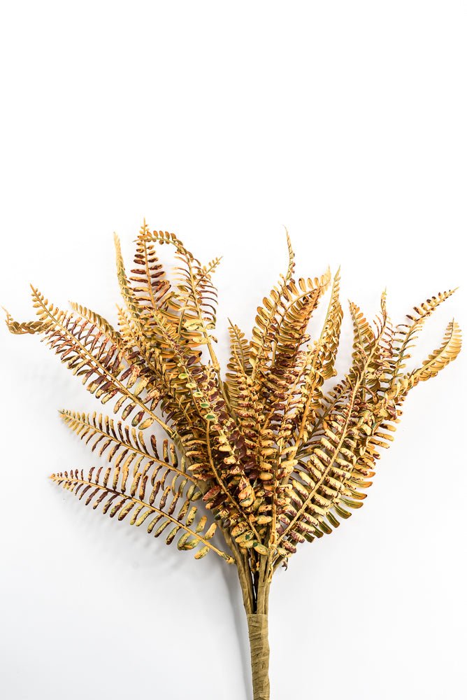 Artificial Mustard Plastic Fern Bush - 18" - Greenery MarketArtificial Flora65681-YEL