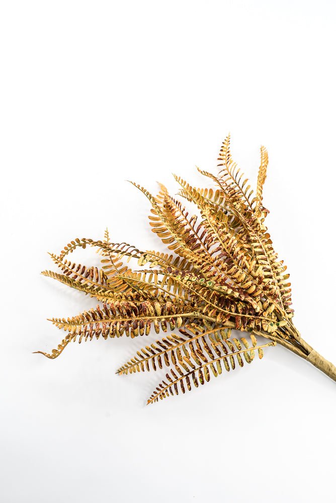 Artificial Mustard Plastic Fern Bush - 18" - Greenery MarketArtificial Flora65681-YEL