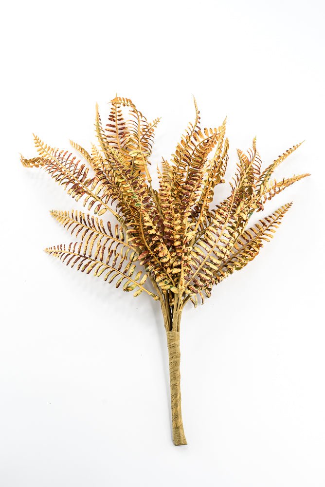 Artificial Mustard Plastic Fern Bush - 18" - Greenery MarketArtificial Flora65681-YEL