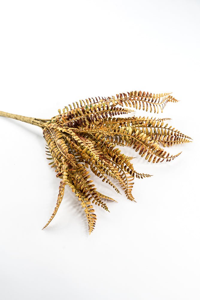 Artificial Mustard Plastic Fern Bush - 18" - Greenery MarketArtificial Flora65681-YEL