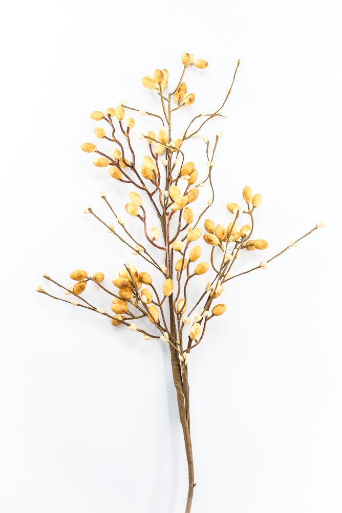 Artificial, Mustard Yellow, Berry Spray - 32" - Greenery MarketArtificial Flora40498-YEL