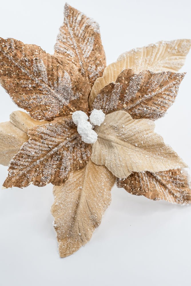 Artificial Natural Frosted Poinsettia Stem - 20" - Greenery MarketArtificial Flowers253379