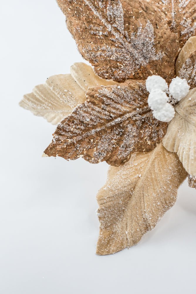 Artificial Natural Frosted Poinsettia Stem - 20" - Greenery MarketArtificial Flowers253379