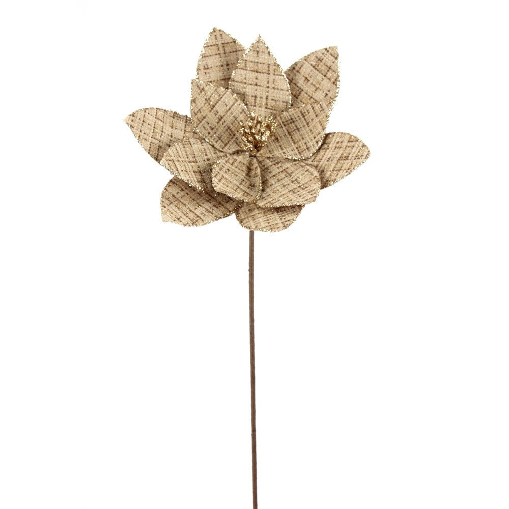 Artificial Natural Plaid Poinsettia Stem - 20" - Greenery MarketArtificial Flowers278101