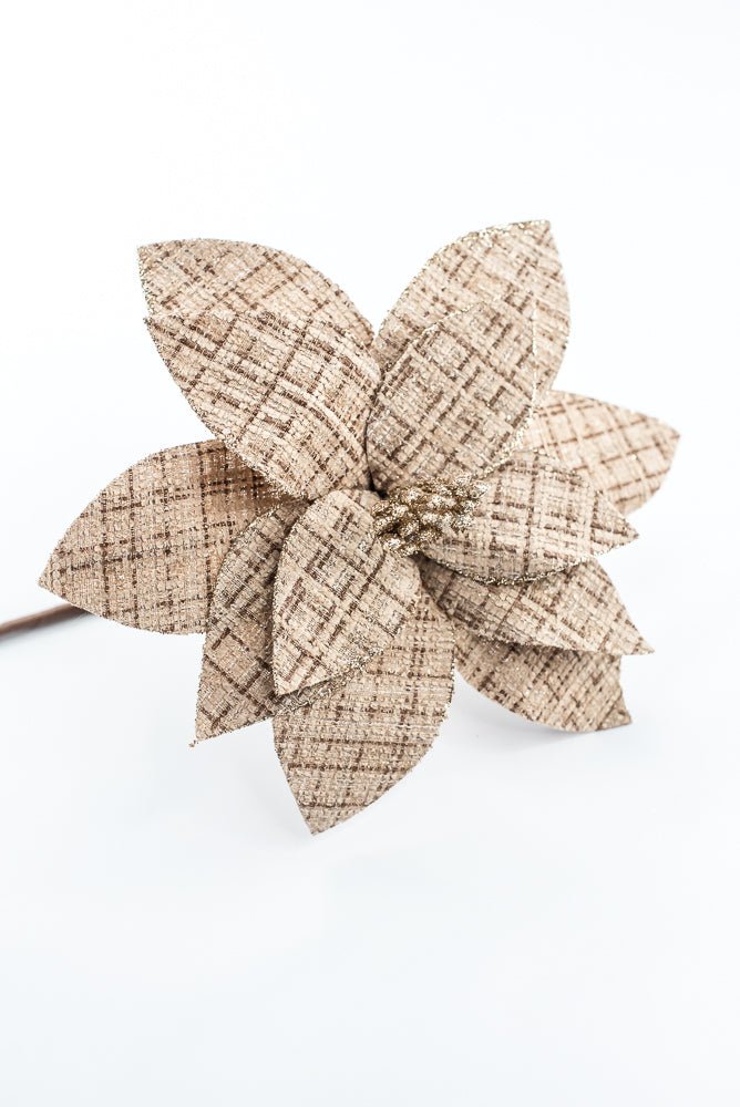 Artificial Natural Plaid Poinsettia Stem - 20" - Greenery MarketArtificial Flowers278101
