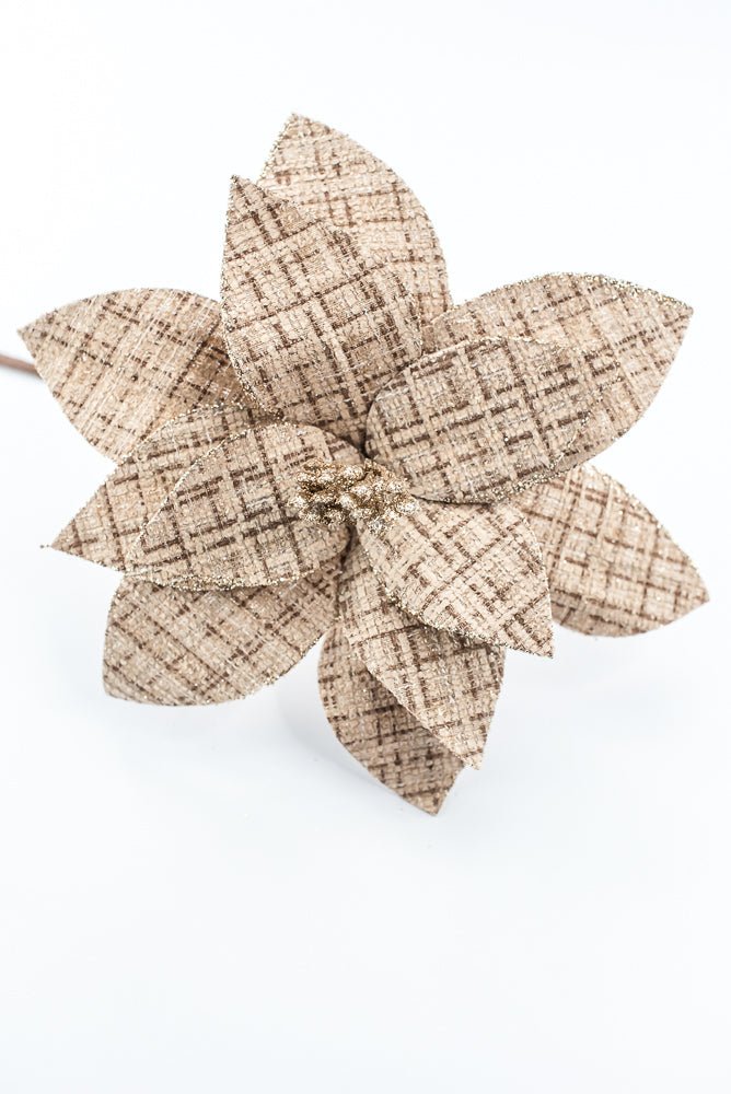 Artificial Natural Plaid Poinsettia Stem - 20" - Greenery MarketArtificial Flowers278101