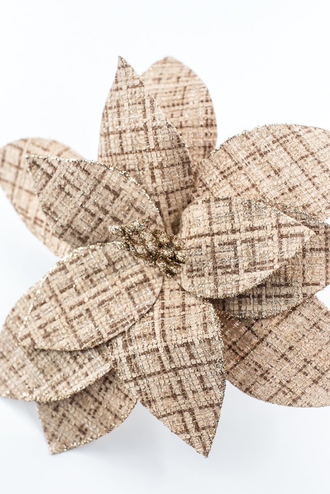 Artificial Natural Plaid Poinsettia Stem - 20" - Greenery MarketArtificial Flowers278101