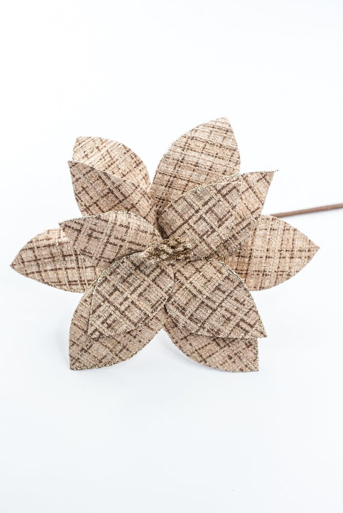 Artificial Natural Plaid Poinsettia Stem - 20" - Greenery MarketArtificial Flowers278101
