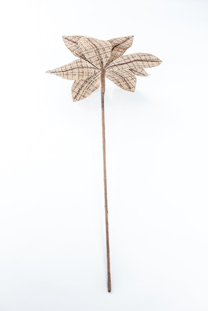 Artificial Natural Plaid Poinsettia Stem - 20" - Greenery MarketArtificial Flowers278101