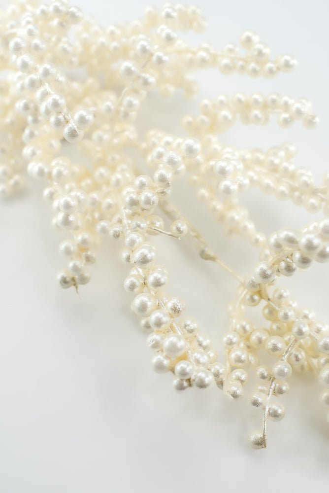 Artificial, Off White, Pearl Berry Spray - 26" - Greenery MarketArtificial FloraXB683-W