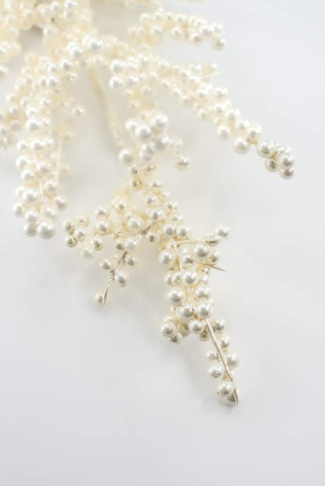 Artificial, Off White, Pearl Berry Spray - 26" - Greenery MarketArtificial FloraXB683-W