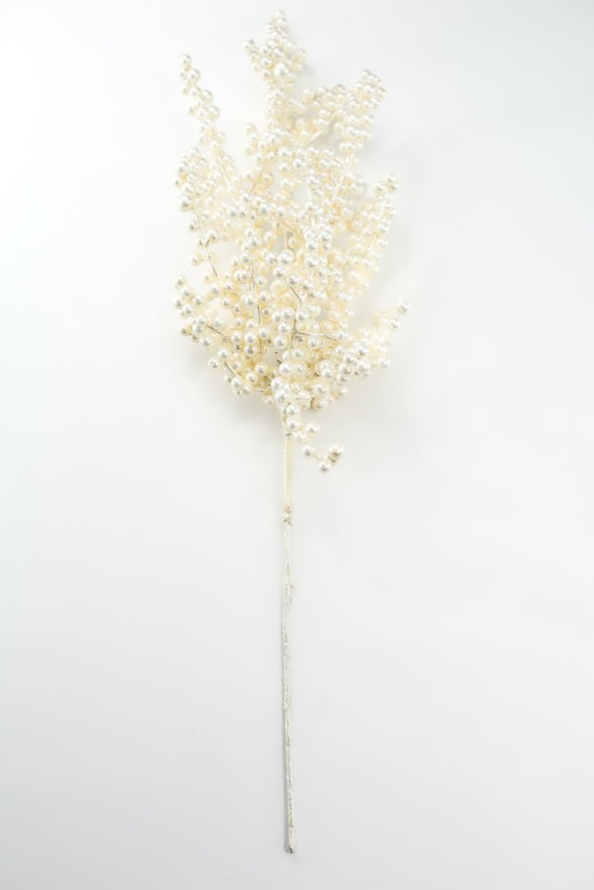 Artificial, Off White, Pearl Berry Spray - 26" - Greenery MarketArtificial FloraXB683-W