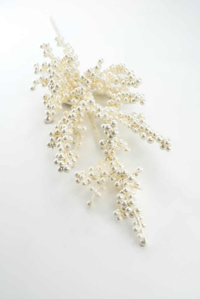 Artificial, Off White, Pearl Berry Spray - 26" - Greenery MarketArtificial FloraXB683-W