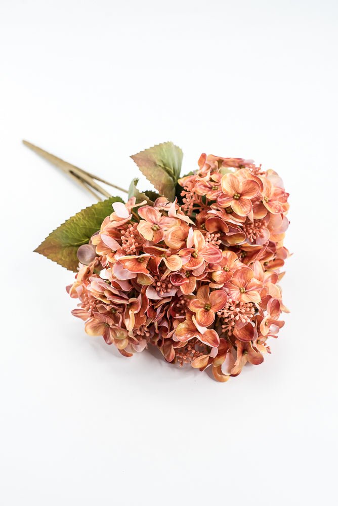 Artificial Orange Hydrangea Bush - 17" - Greenery MarketArtificial Flora85981-OR