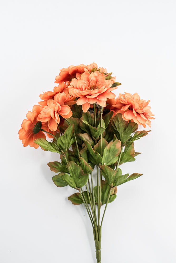 Artificial Orange Zinnia Bush - 17" - Greenery MarketArtificial Flora57536OR