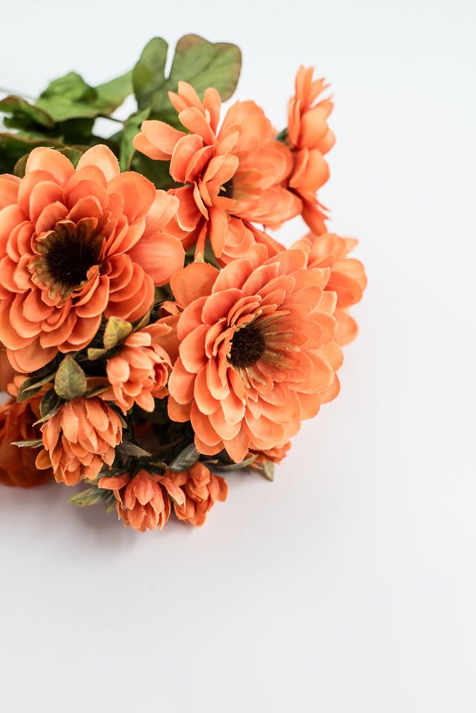 Artificial Orange Zinnia Bush - 17" - Greenery MarketArtificial Flora57536OR