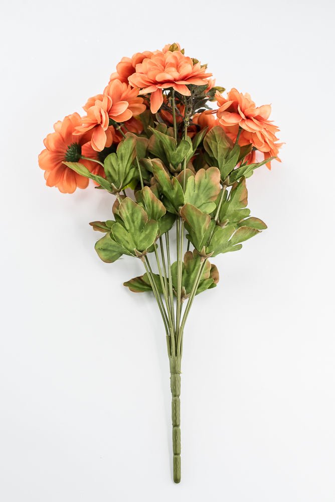 Artificial Orange Zinnia Bush - 17" - Greenery MarketArtificial Flora57536OR