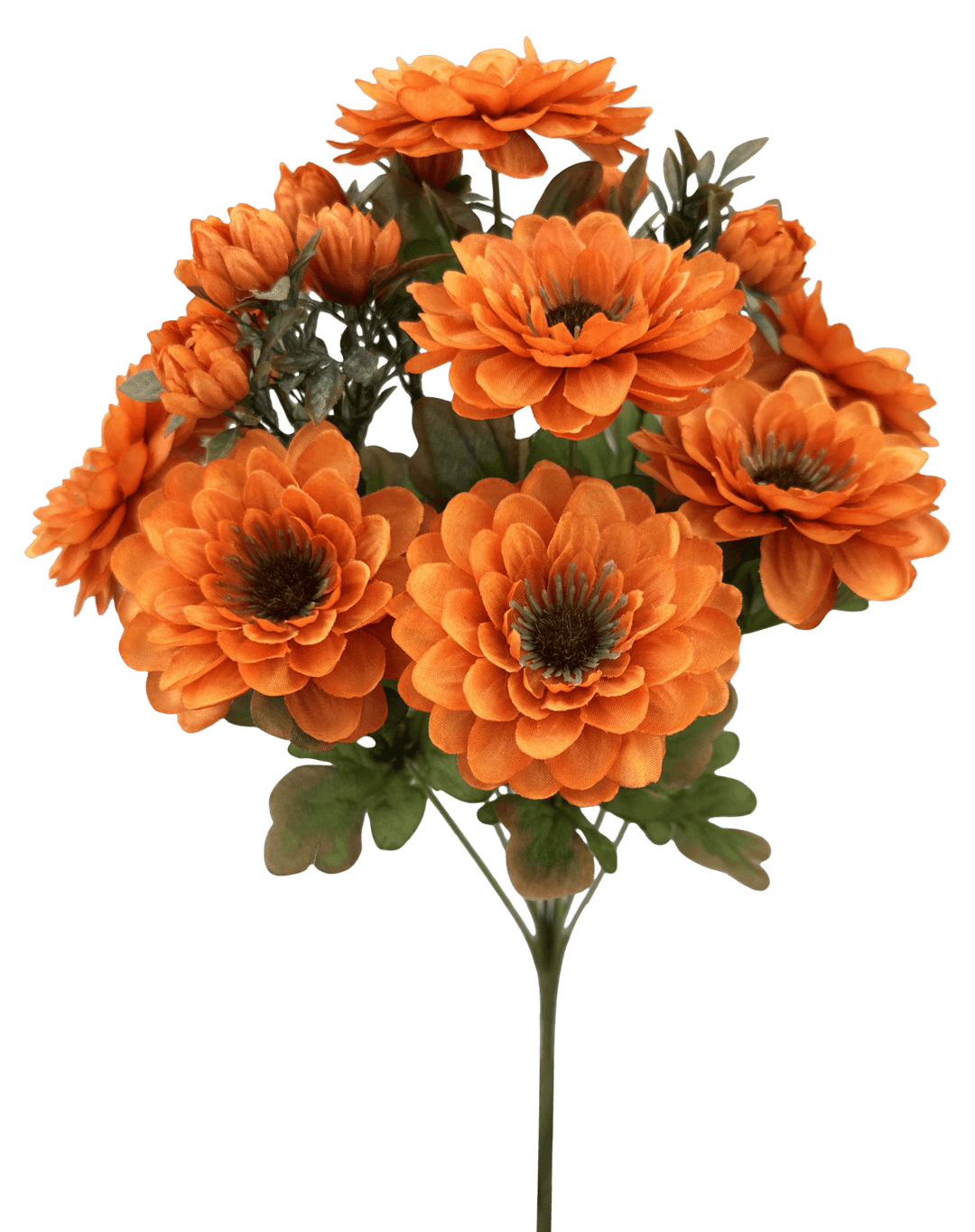 Artificial Orange Zinnia Bush - 17" - Greenery MarketArtificial Flora57536OR